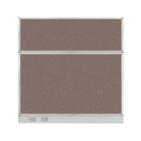 Versare Hush Panel Configurable Cubicle Partition 6' x 6' Latte Fabric w/ Cable Channel 1856342 - main